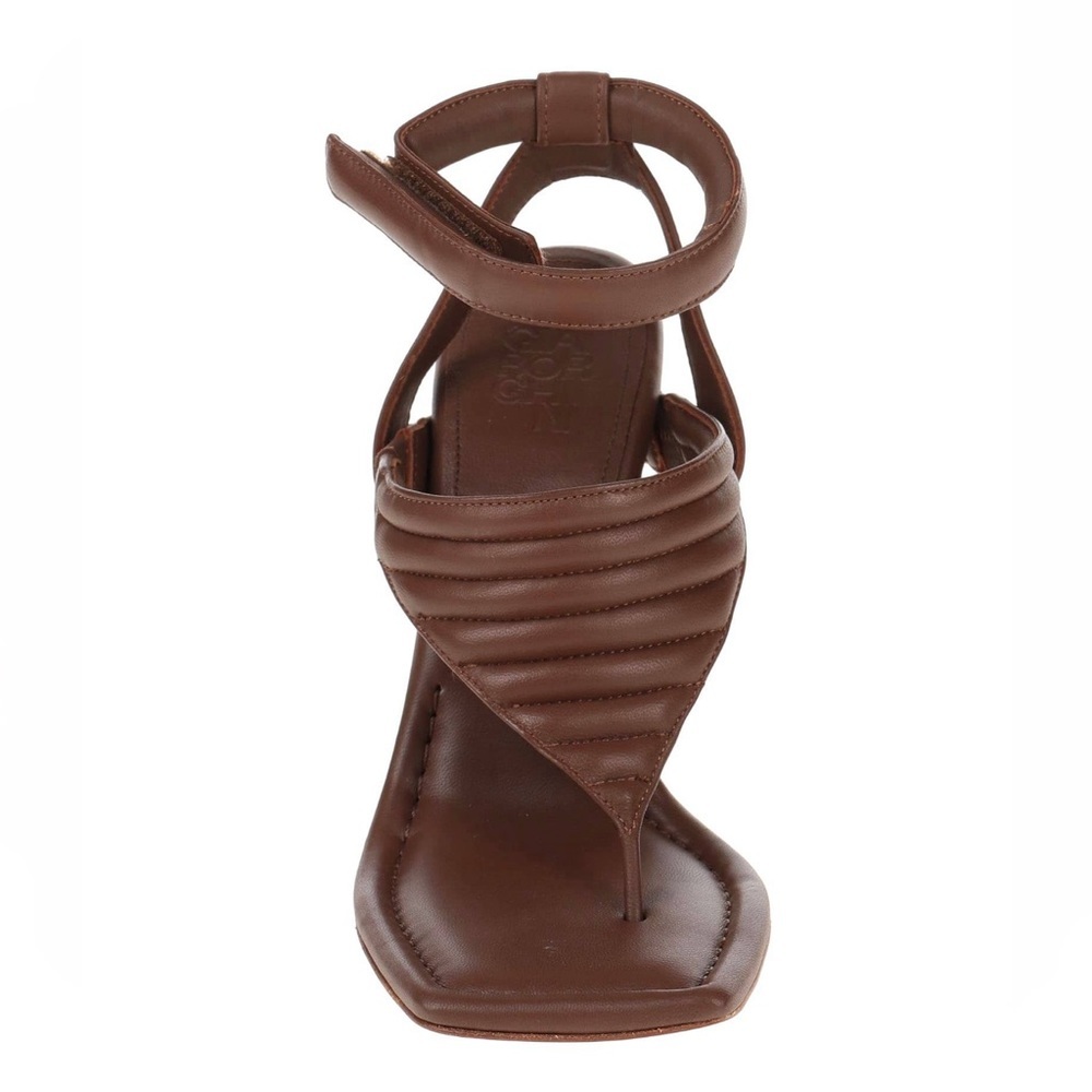 NWT Gia Borghini Women Coffee Brown Gia 8 Puffer Leather Sandals Heels EU37 US7 - Picture 2 of 15